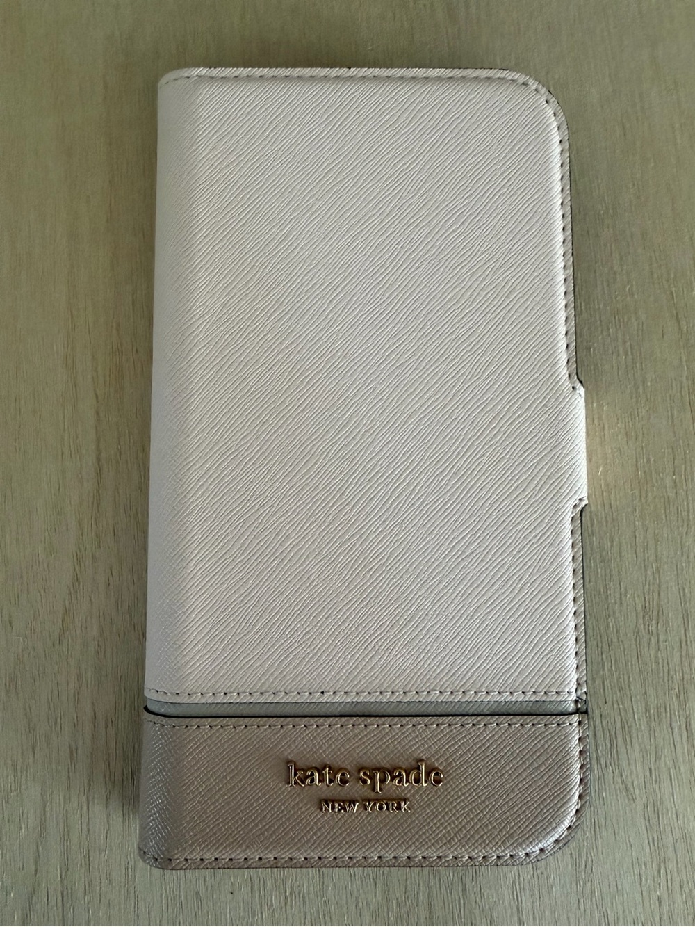 kate spade IPhone 13 Pro Max Two-Tone pink  & Taupe magnetic Phone Wallet Case